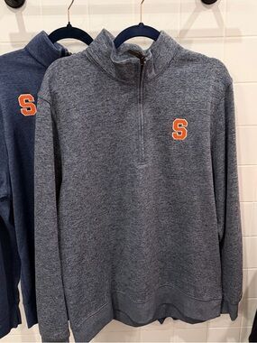 Nike Gray Quarter-Zip Pullover with Orange 'S' Patch